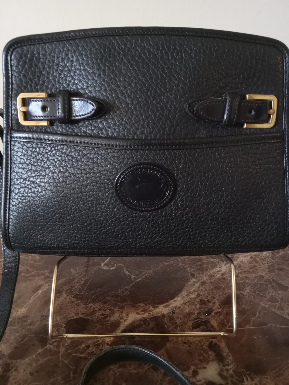 Dooney & Bourke Vintage Equestrian Pebble Leather Crossbody Bag GUC
